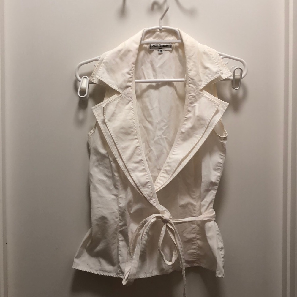 Anne Fontaine wrap top white top 38SMALL